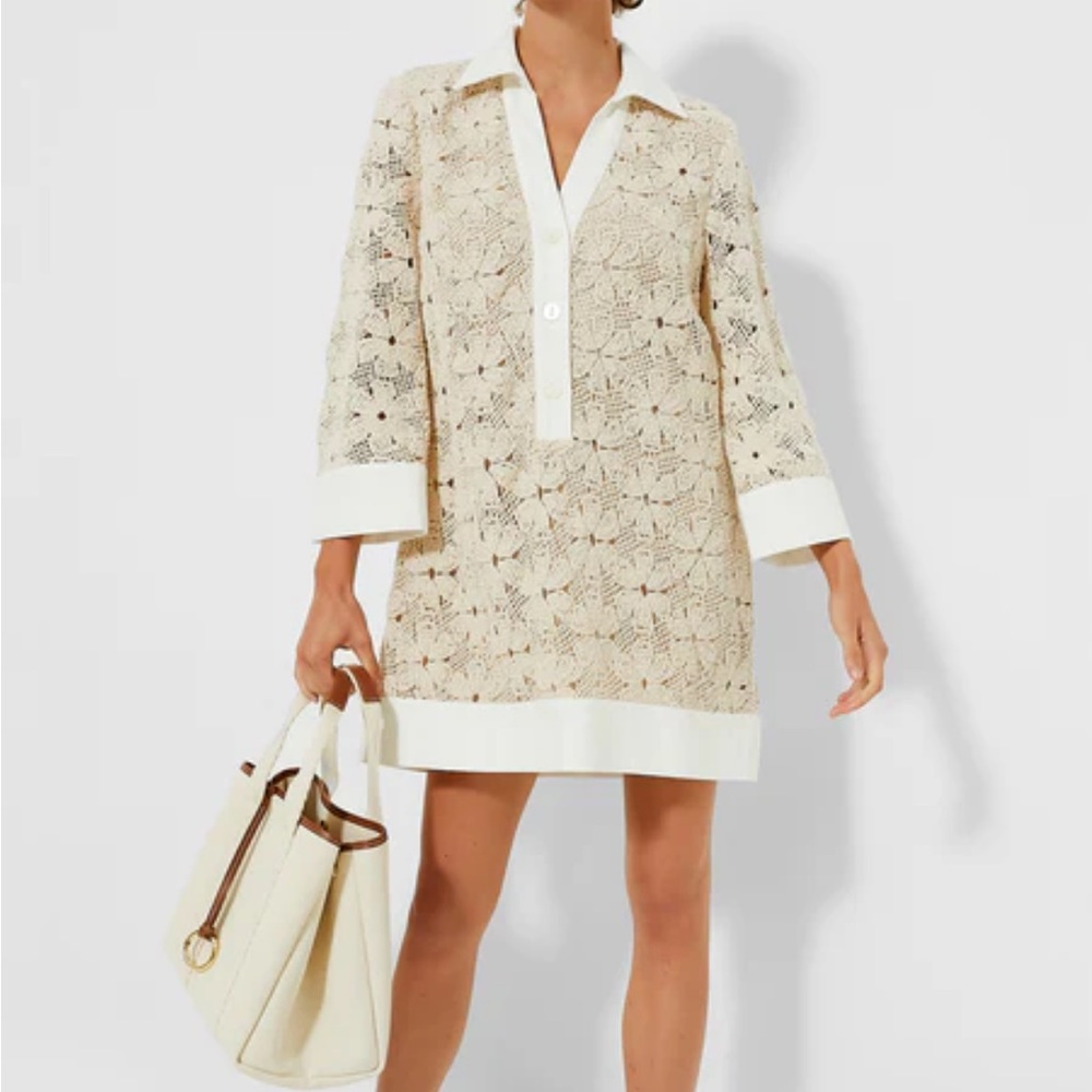 NWT Tuckernuck Tan Crochet Collier Dress - Picture 13 of 13
